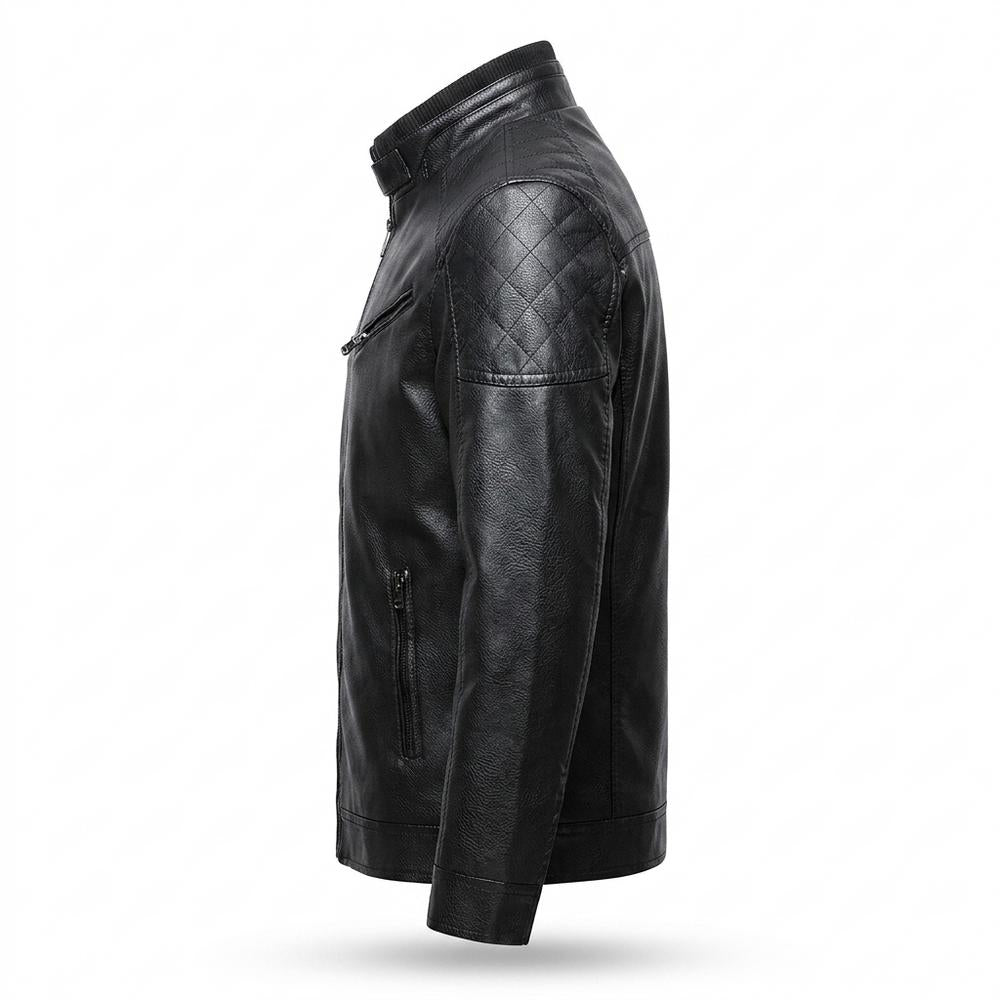 Allsaints Leather - Romin | Quilted Zippered Leather Jacket Men