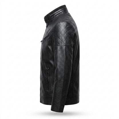 Allsaints Leather - Romin | Quilted Zippered Leather Jacket Men