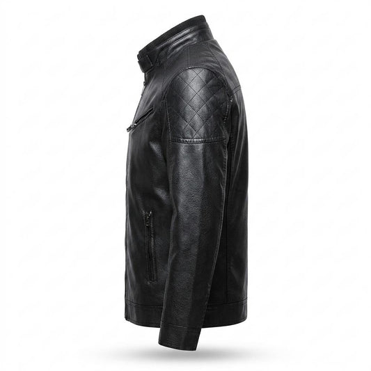 Allsaints Leather - Romin | Quilted Zippered Leather Jacket Men