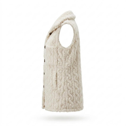 Allsaints Leather - Daram | Cable-Knit Button-Front Vest Women