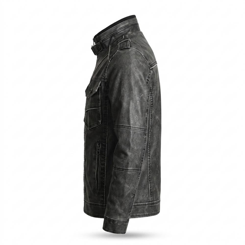 Allsaints Leather - Zatel | Washed Multi-Pocket Leather Jacket Men