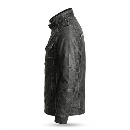Allsaints Leather - Zatel | Washed Multi-Pocket Leather Jacket Men