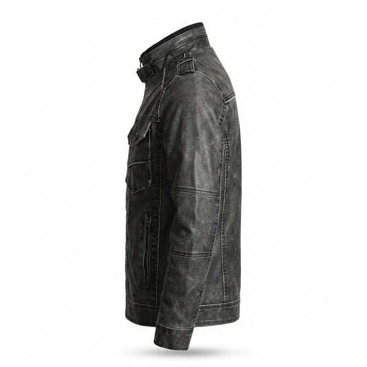 Allsaints Leather - Zatel | Washed Multi-Pocket Leather Jacket Men