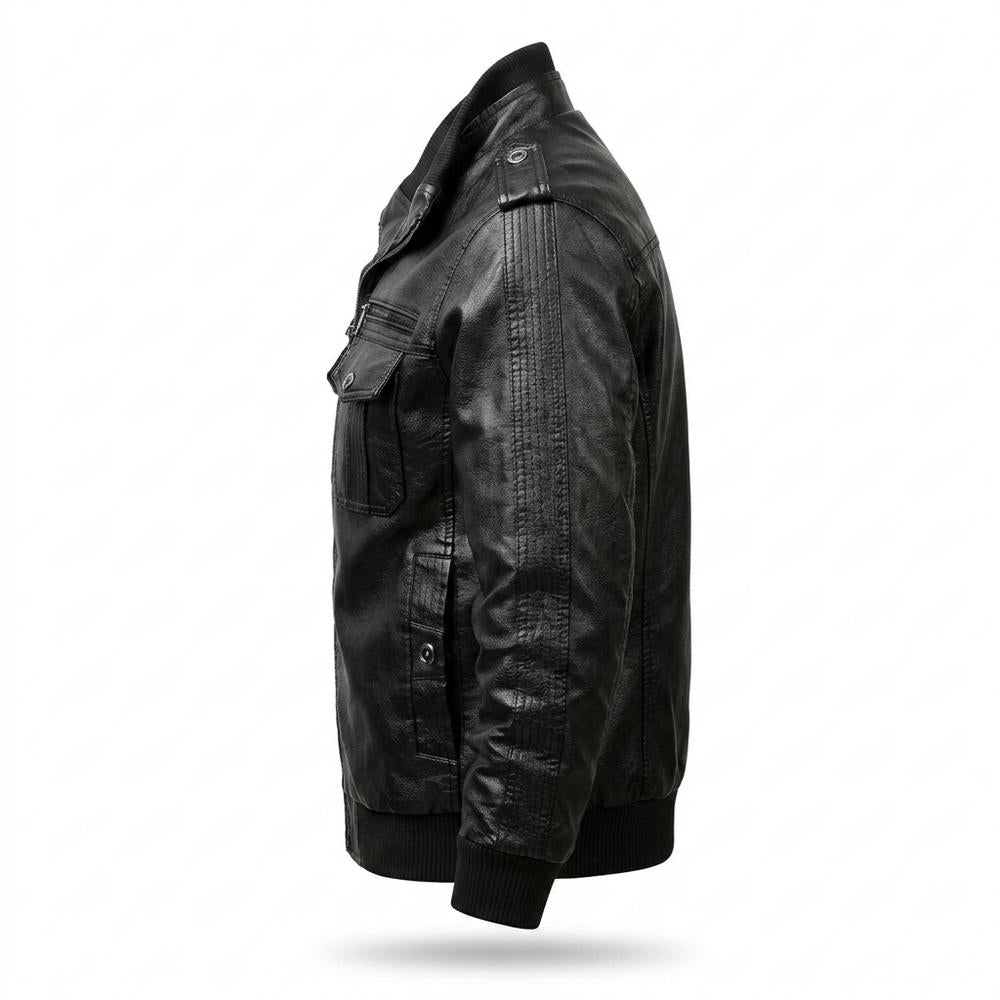 Allsaints Leather - Lanav | Lined Multi-Pocket Leather Jacket Men