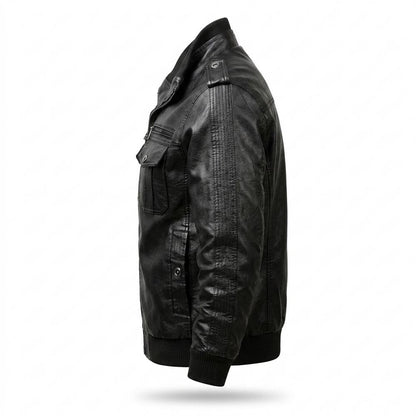 Allsaints Leather - Lanav | Lined Multi-Pocket Leather Jacket Men