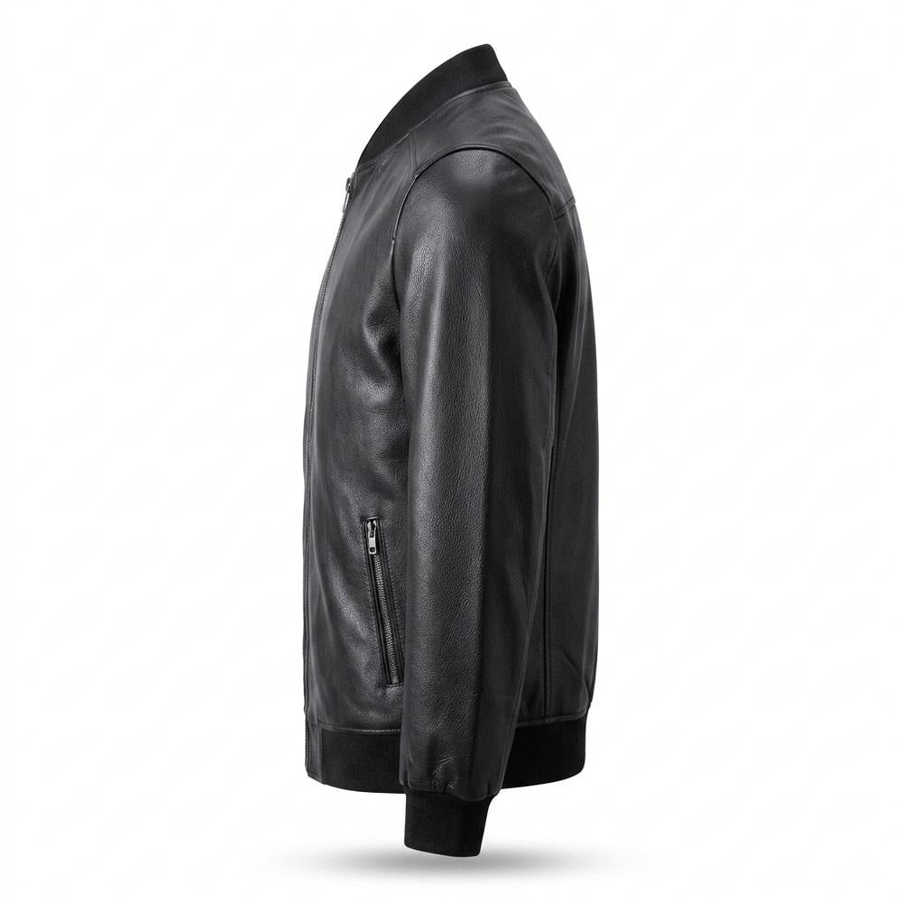 Allsaints Leather - Yokuv | Grained Zippered Leather Jacket Men