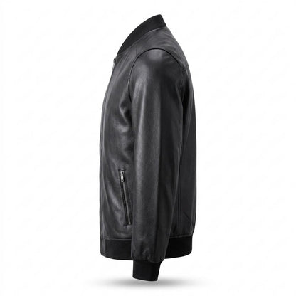 Allsaints Leather - Yokuv | Grained Zippered Leather Jacket Men