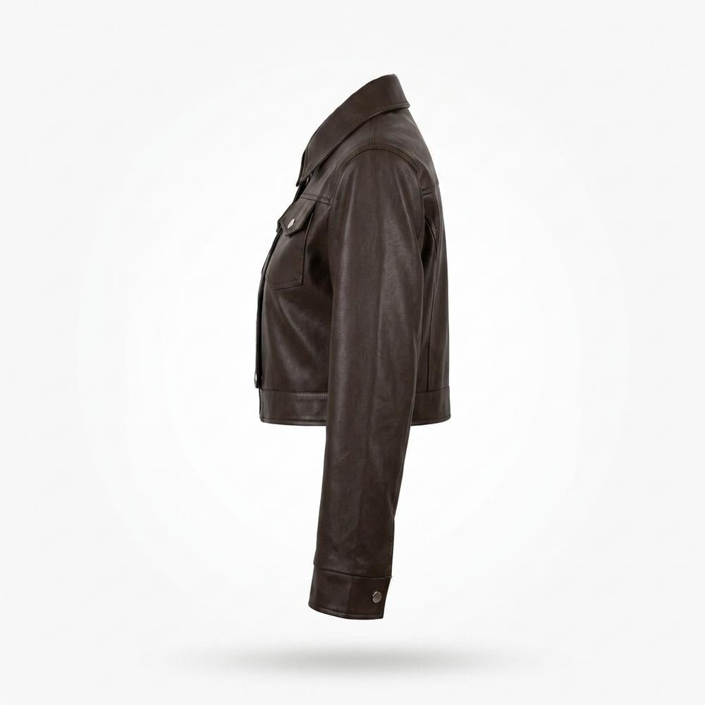 Allsaints Leather - Lalor | Cropped Zip-Up Leather Jacket Women