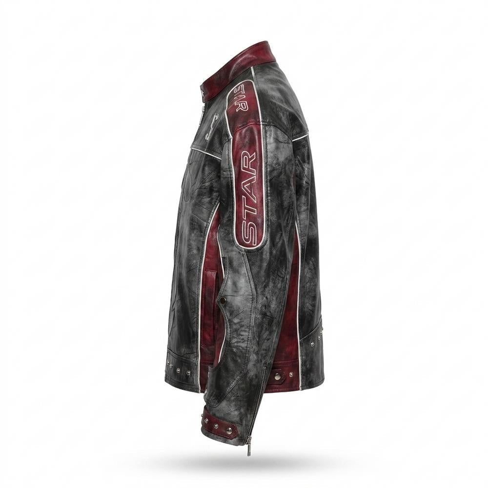Allsaints Leather - Vazor | Two-Tone Embroidered Leather Jacket Men