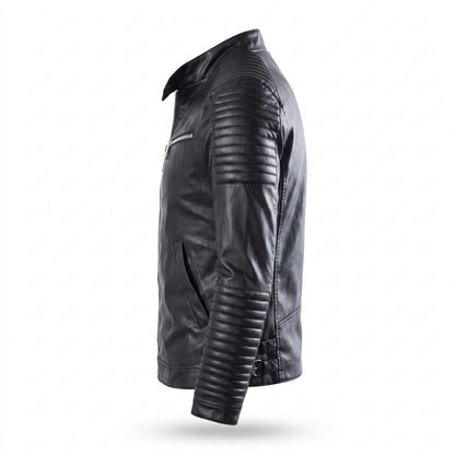 Allsaints Leather - Lytal | Quilted Zippered Leather Jacket Men