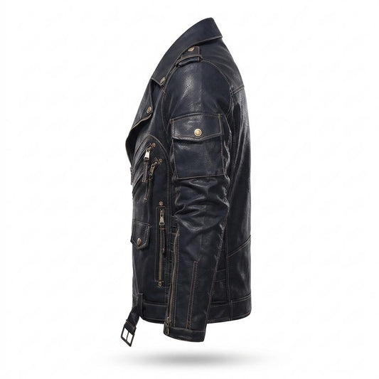 Allsaints Leather - Yudam | Asymmetrical Belted Leather Jacket Men
