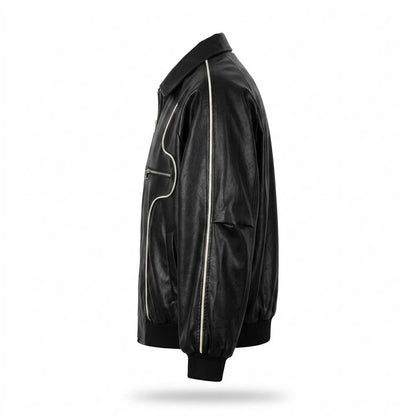 Allsaints Leather - Nolan | Piped Oversized Leather Jacket Men