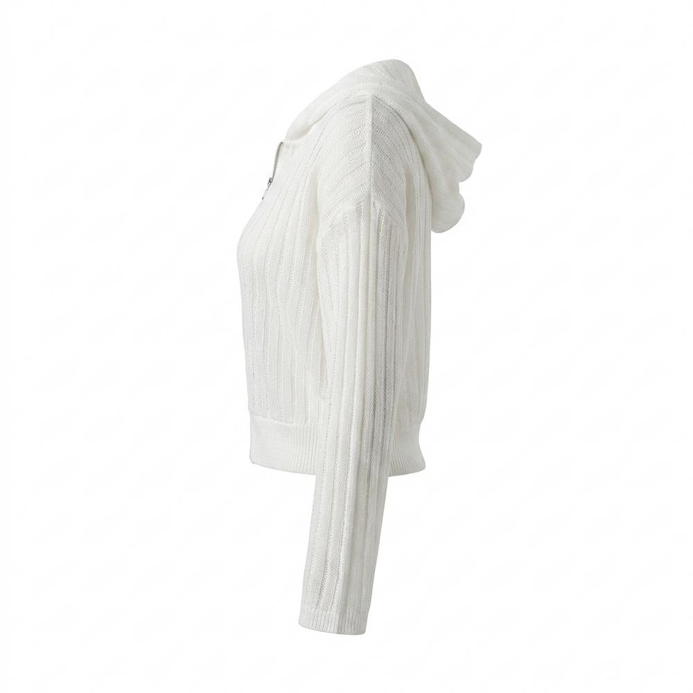 Allsaints Leather - Vaken | Zip-Up Rib-Knit Hoodie Women