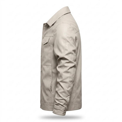 Allsaints Leather - Maven | Button-Front Collared Leather Jacket Men