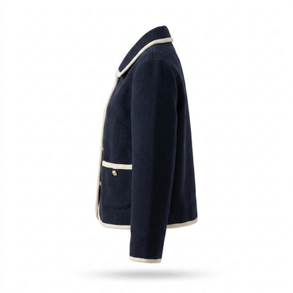 Allsaints Leather - Rihal | Contrast-Trimmed Single-Breasted Jacket Women