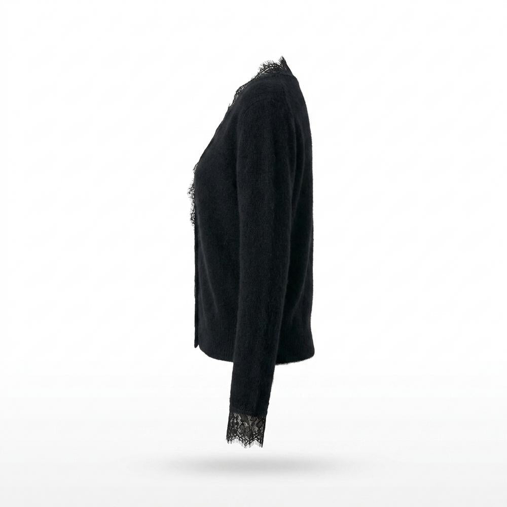 Allsaints Leather - Ralor | Lace-Trimmed Button-Front Knit Cardigan Women