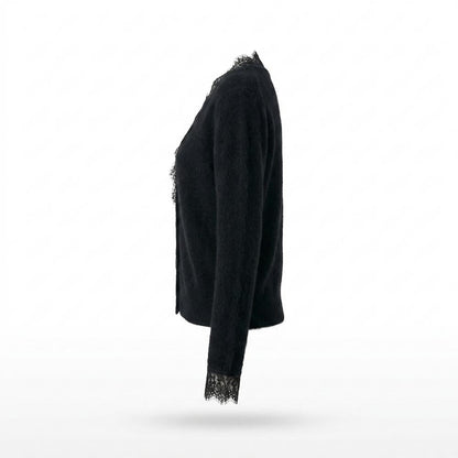 Allsaints Leather - Ralor | Lace-Trimmed Button-Front Knit Cardigan Women