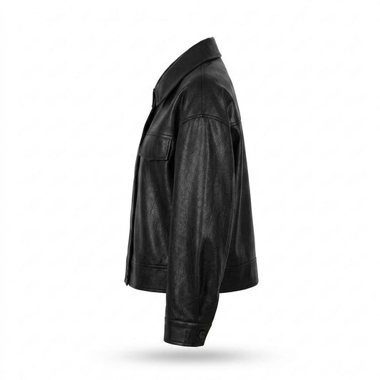 Allsaints Leather - Zanav | Buttoned Cropped Leather Jacket Women