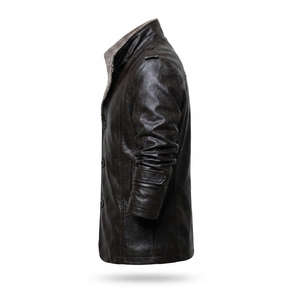 Allsaints Leather - Radan | Sherpa-Lined Button-Front Leather Jacket Men