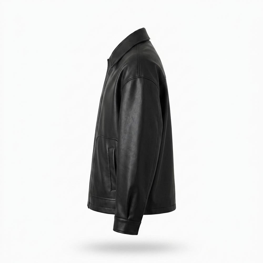 Allsaints Leather - Nelom | Button-Front Collared Leather Jacket Men