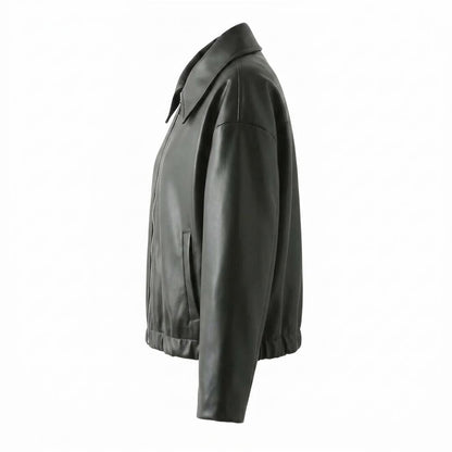 Allsaints Leather - Leron | Collared Zip-Up Jacket Unisex