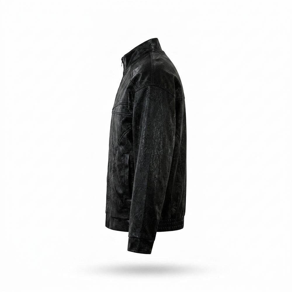 Allsaints Leather - Zilad | Textured Zip-Up Jacket Unisex