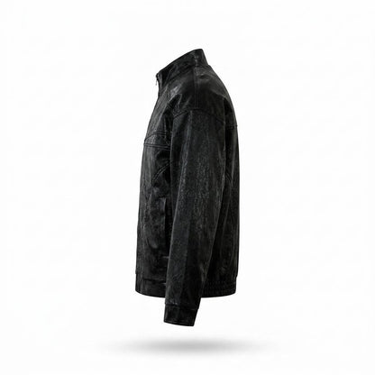 Allsaints Leather - Zilad | Textured Zip-Up Jacket Unisex