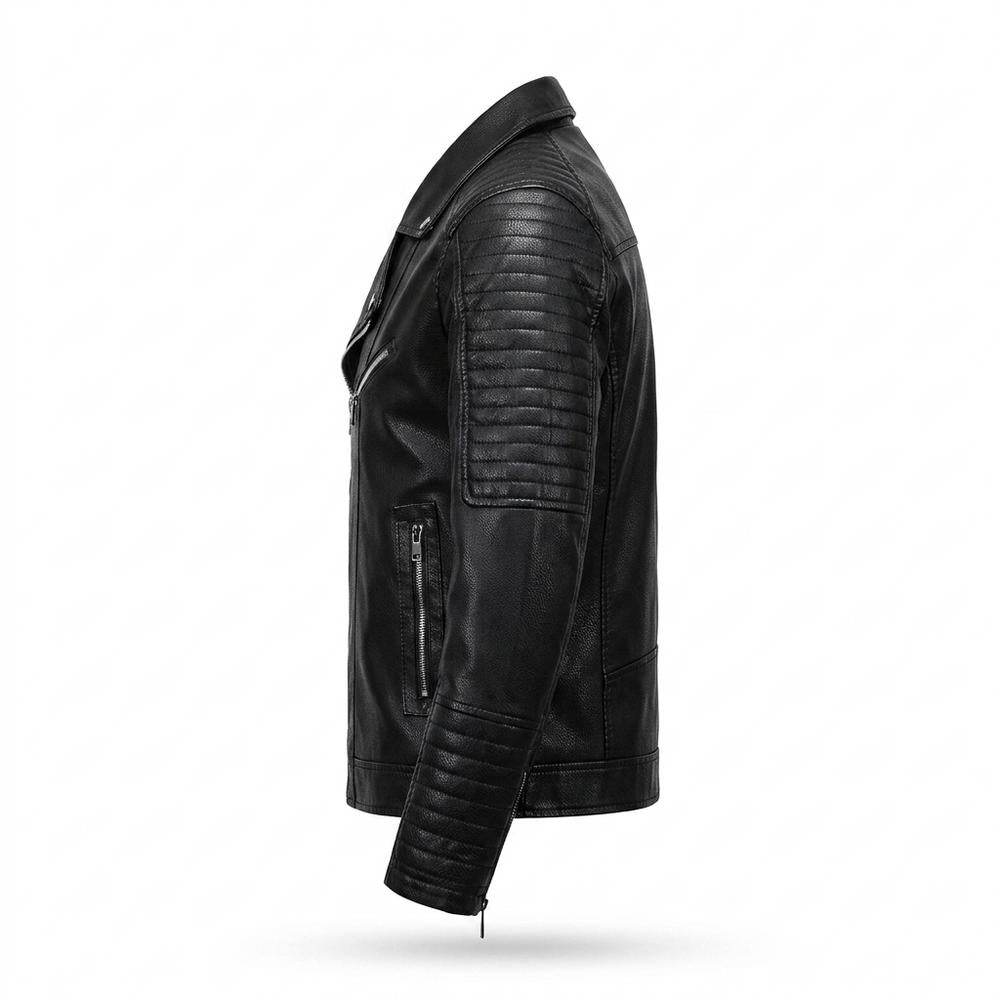 Allsaints Leather - Sesan | Quilted Asymmetrical Leather Jacket Men