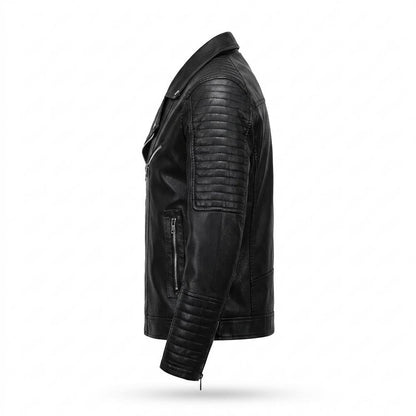 Allsaints Leather - Sesan | Quilted Asymmetrical Leather Jacket Men