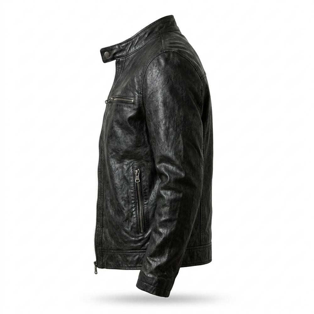 Allsaints Leather - Kemel | Textured Slim-Fit Leather Jacket Men