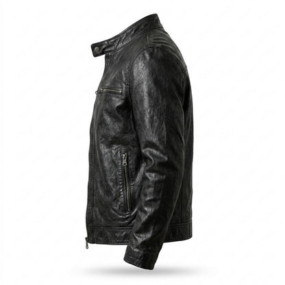 Allsaints Leather - Kemel | Textured Slim-Fit Leather Jacket Men