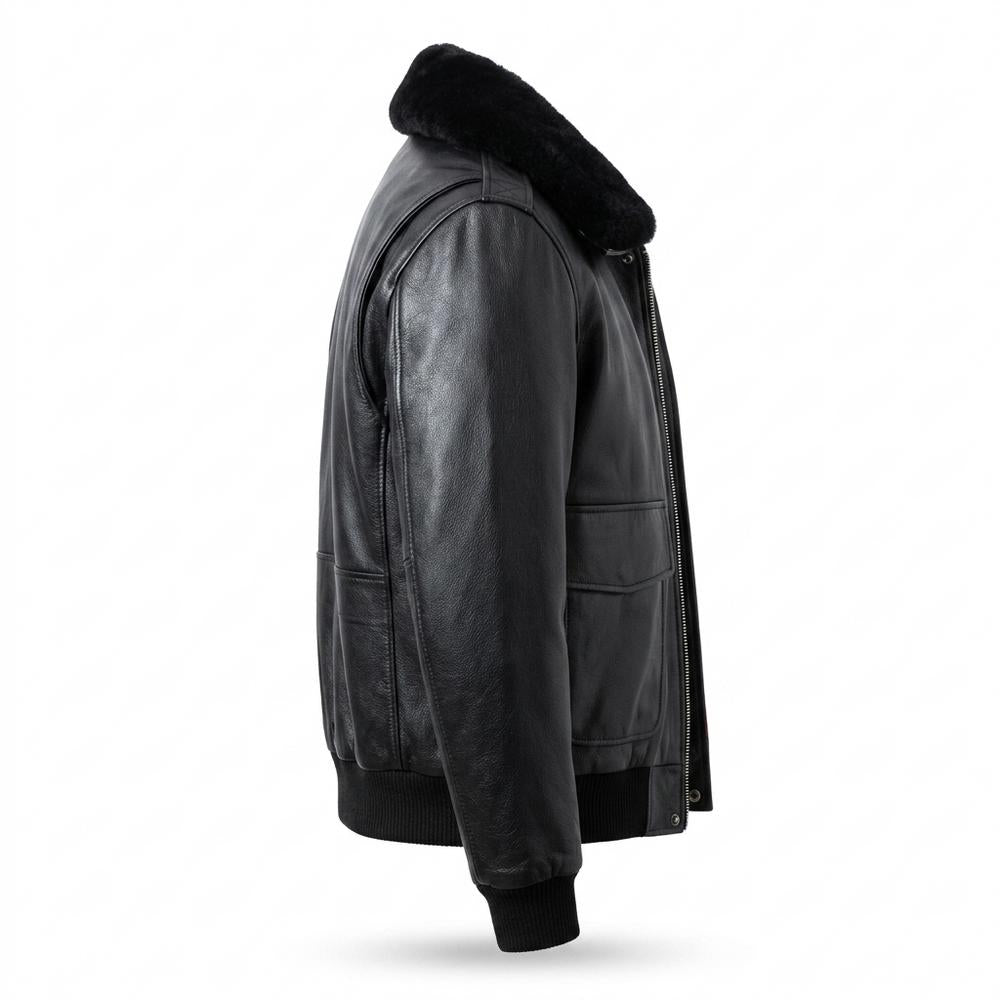 Allsaints Leather - Lakot | Fur-Collar Lined Leather Jacket Men