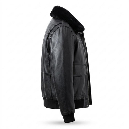 Allsaints Leather - Lakot | Fur-Collar Lined Leather Jacket Men