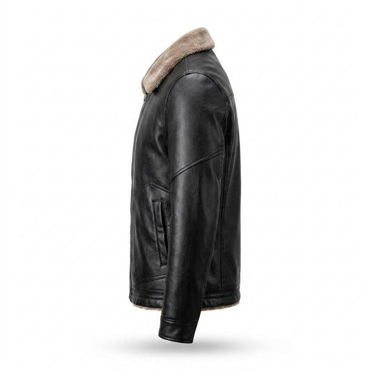 Allsaints Leather - Mivel | Shearling-Lined Zip-Up Leather Jacket Men