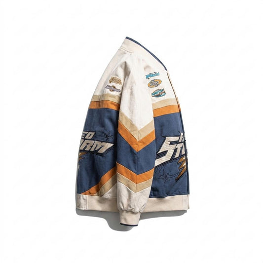 Allsaints Leather - Demur | Embroidered Color-Blocked Jacket Unisex