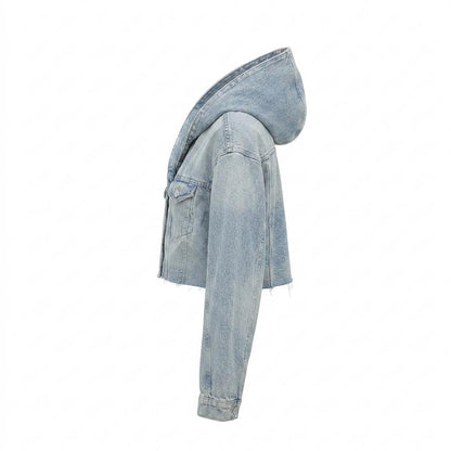 Allsaints Leather - Romel | Cropped Hooded Denim Jacket Women