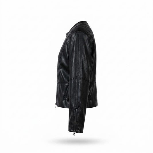 Allsaints Leather - Rivan | Collarless Zipped Leather Jacket Women