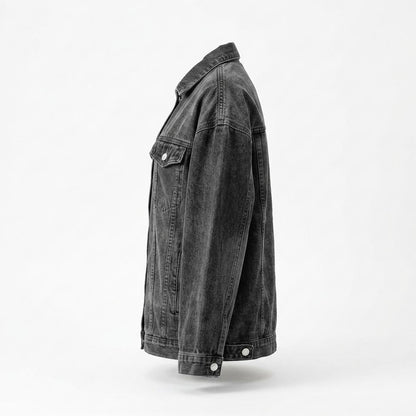 Allsaints Leather - Dator | Oversized Button-Front Denim Jacket Women