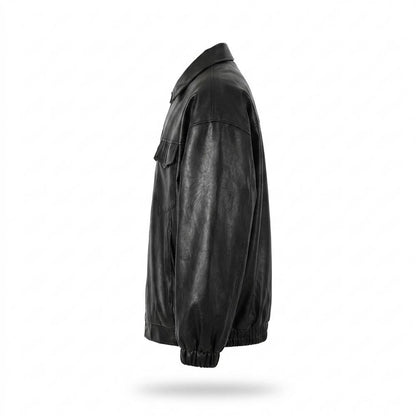 Allsaints Leather - Nidan | Oversized Buttoned Leather Jacket Unisex