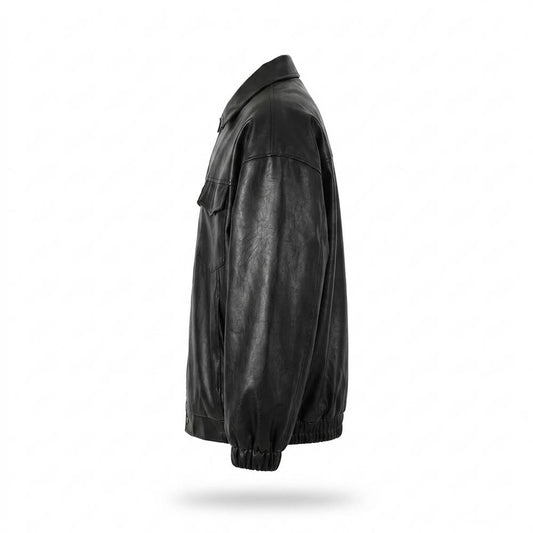 Allsaints Leather - Nidan | Oversized Buttoned Leather Jacket Unisex