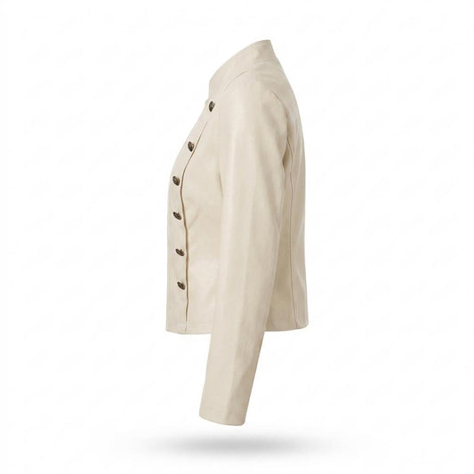 Allsaints Leather - Vidar | Double-Breasted Stand-Collar Jacket Women