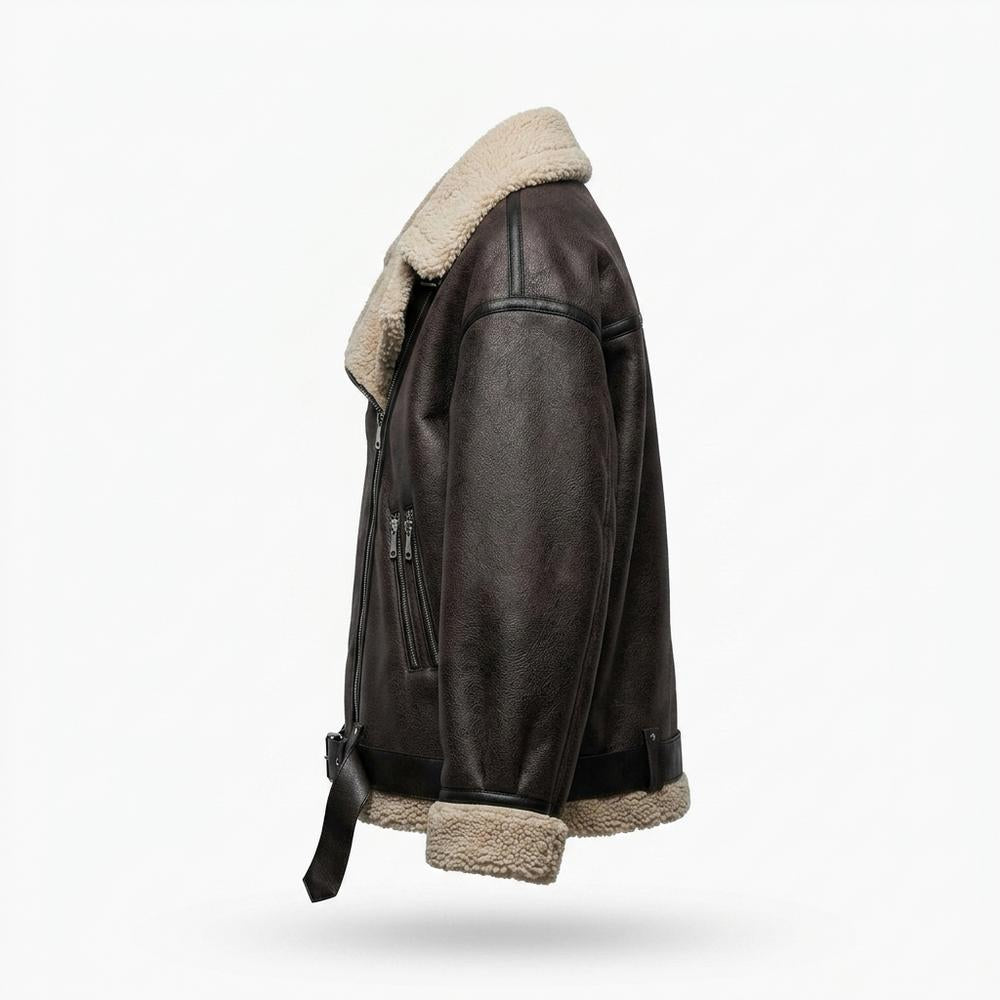 Allsaints Leather - Eltor | Shearling-Lined Oversized Leather Jacket Women