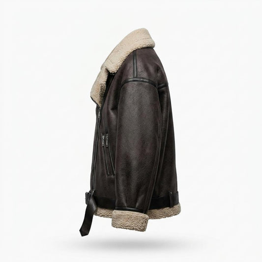 Allsaints Leather - Eltor | Shearling-Lined Oversized Leather Jacket Women
