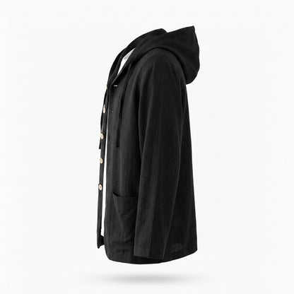 Allsaints Leather - Tilev | Hooded Linen Jacket Unisex