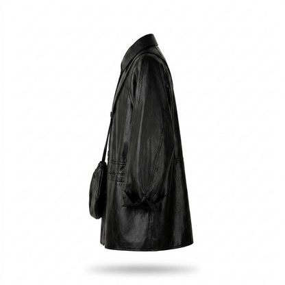 Allsaints Leather - Zaren | Button-Front Oversized Coat Unisex