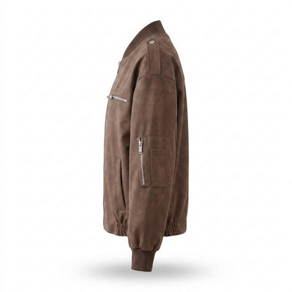 Allsaints Leather - Timel | Faux Suede Zippered Jacket Unisex