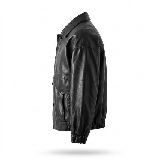 Allsaints Leather - Zamin | Button-Front Oversized Leather Jacket Unisex