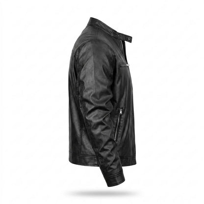 Allsaints Leather - Alran | Zip-Up Stand-Collar Leather Jacket Men