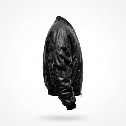 Allsaints Leather - Vural | Ruched Structured Leather Jacket Unisex