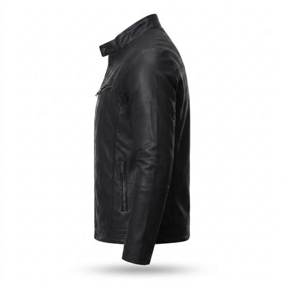 Allsaints Leather - Ruwen | Lined Stand-Collar Leather Jacket Men